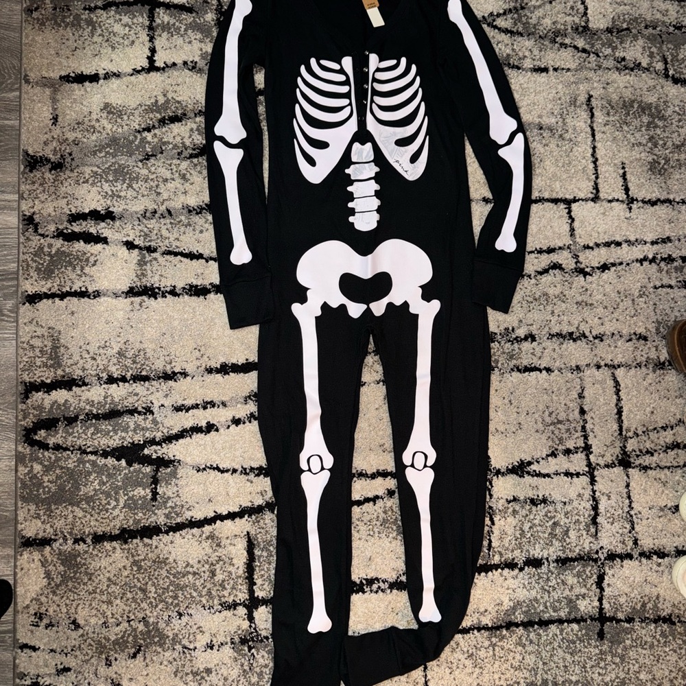 PINK Victoria's Secret Black and White Skeleton Jumpsuit